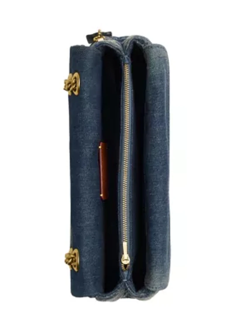 Quilted Loved Denim Tabby Shoulder Bag