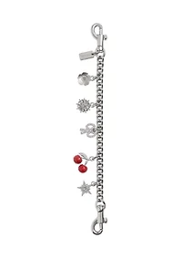 Crystal Motif Chain Bag Charm