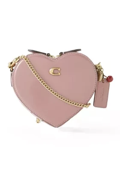 Spazzolato Leather Heart Crossbody