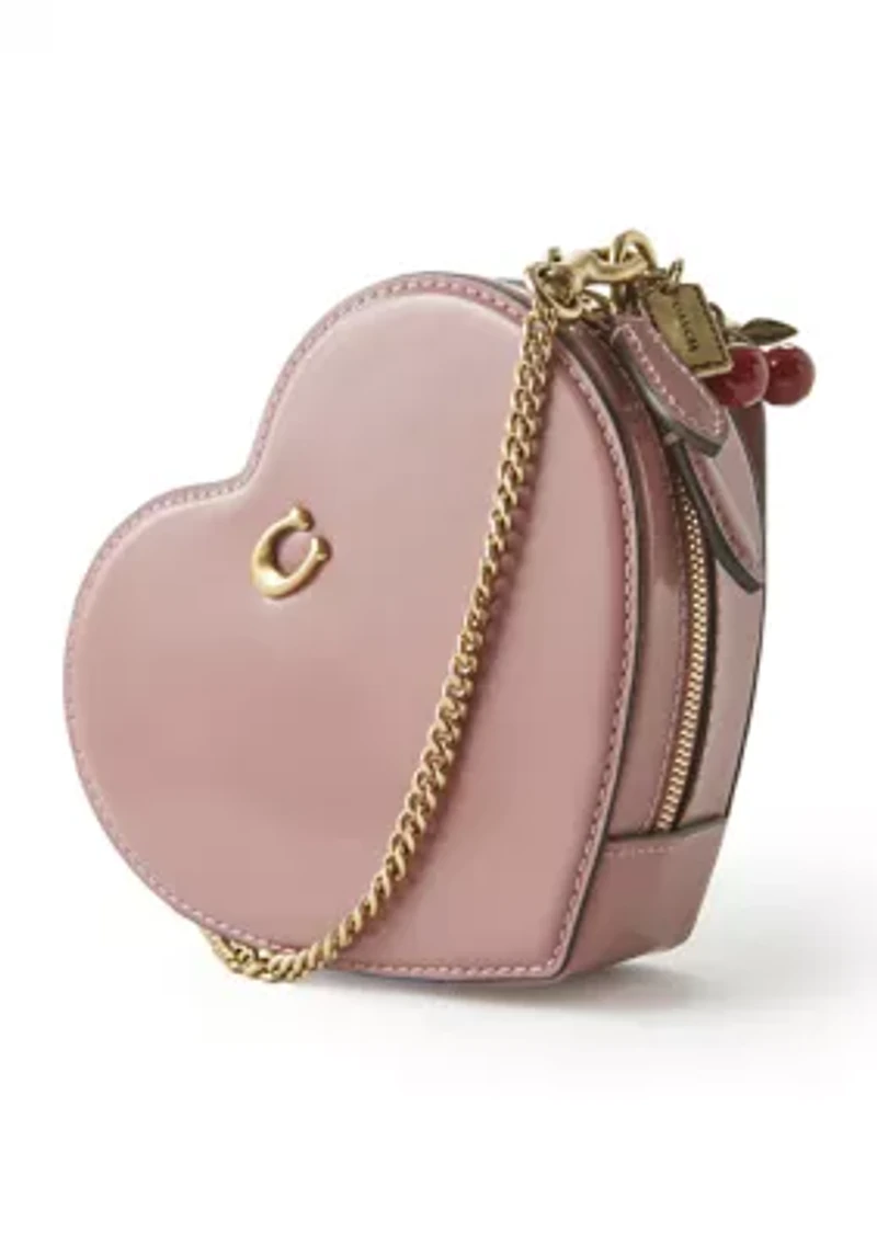 Spazzolato Leather Heart Crossbody