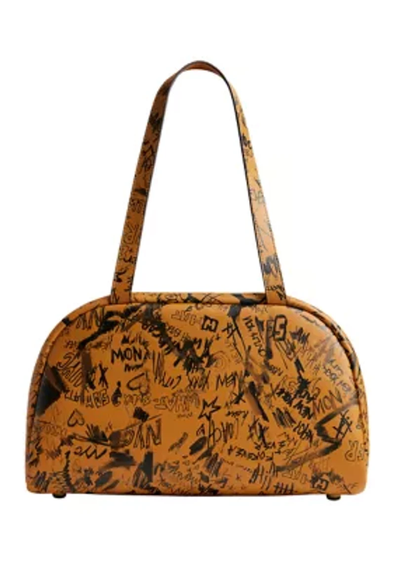 Twin Turnlock Bag with Graffiti Print