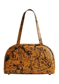 Twin Turnlock Bag with Graffiti Print