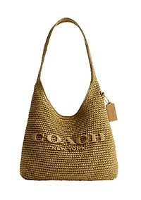 Refined Weave Straw Brooklyn Shoulder Bag