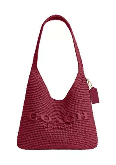 Refined Weave Straw Brooklyn Shoulder Bag