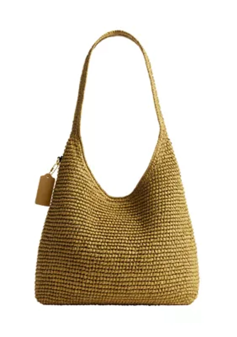 Refined Weave Straw Brooklyn Shoulder Bag