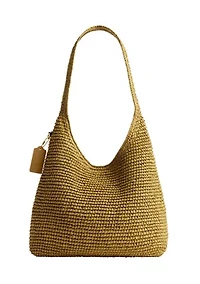 Refined Weave Straw Brooklyn Shoulder Bag