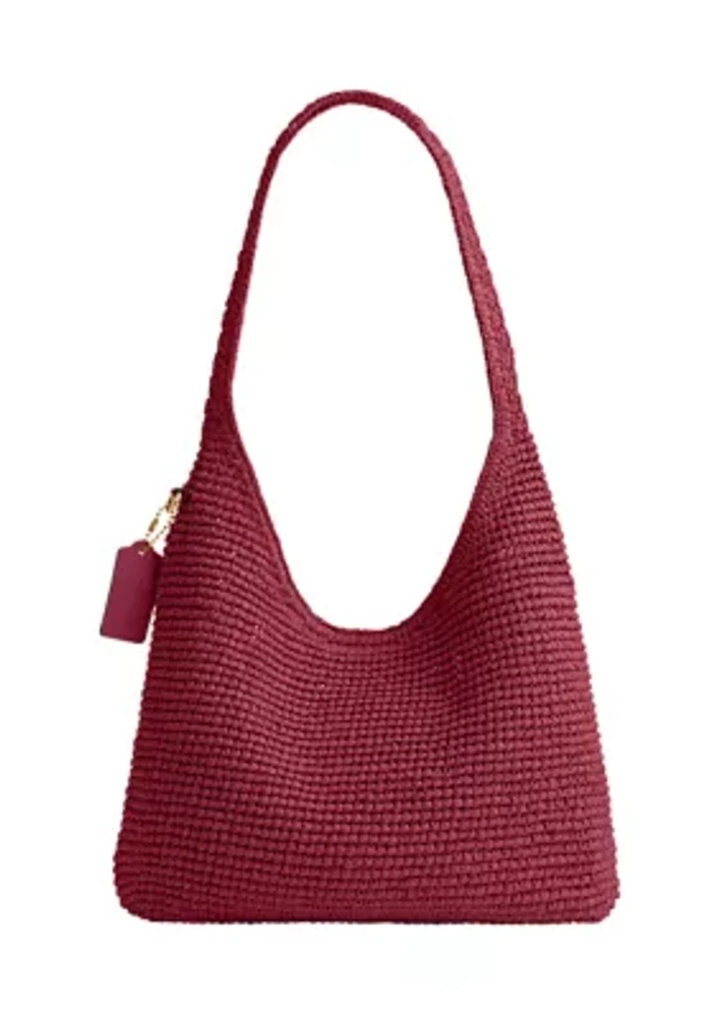 Refined Weave Straw Brooklyn Shoulder Bag