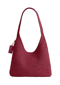 Refined Weave Straw Brooklyn Shoulder Bag