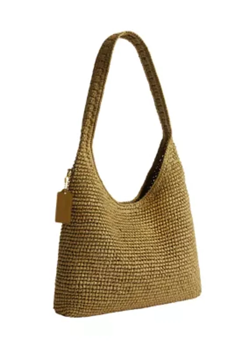 Refined Weave Straw Brooklyn Shoulder Bag