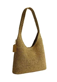 Refined Weave Straw Brooklyn Shoulder Bag