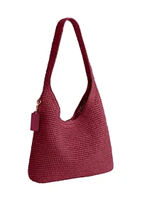 Refined Weave Straw Brooklyn Shoulder Bag