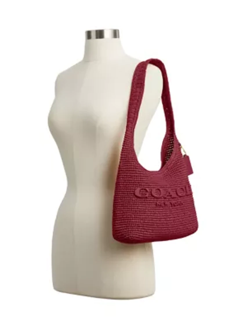 Refined Weave Straw Brooklyn Shoulder Bag
