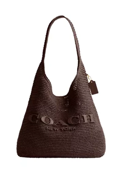 Refined Weave Straw Brooklyn Shoulder Bag
