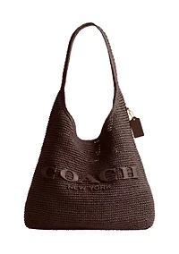 Refined Weave Straw Brooklyn Shoulder Bag