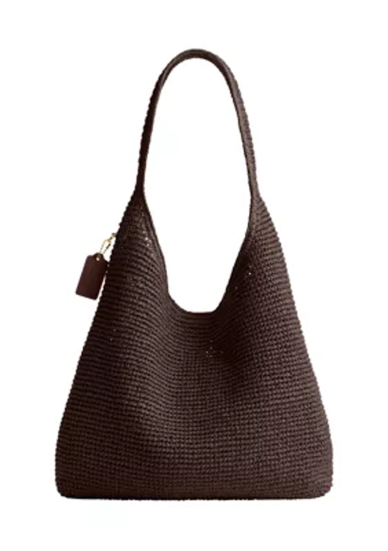Refined Weave Straw Brooklyn Shoulder Bag