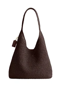 Refined Weave Straw Brooklyn Shoulder Bag