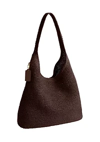 Refined Weave Straw Brooklyn Shoulder Bag