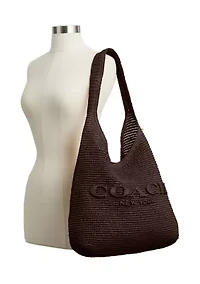 Refined Weave Straw Brooklyn Shoulder Bag