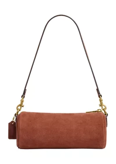 Suede Barrel Bag