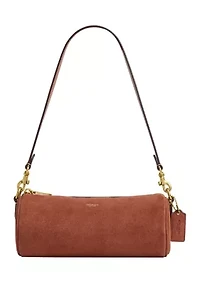 Suede Barrel Bag