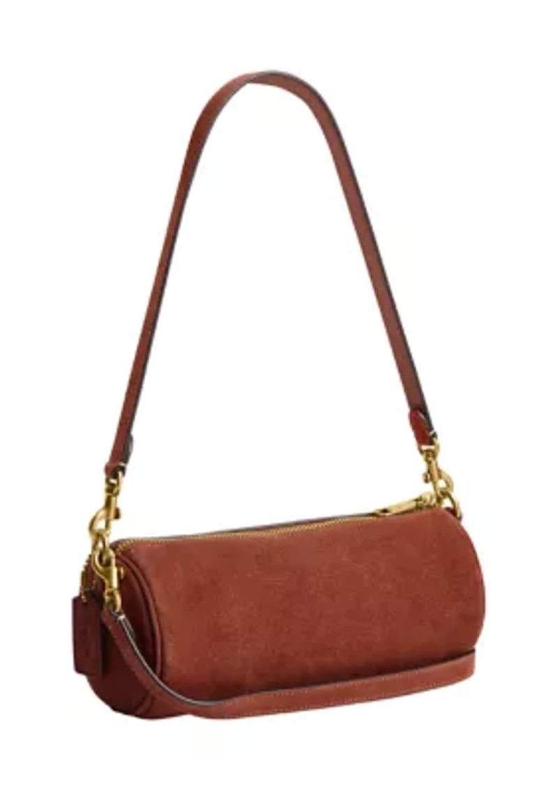 Suede Barrel Bag
