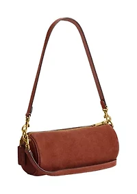 Suede Barrel Bag