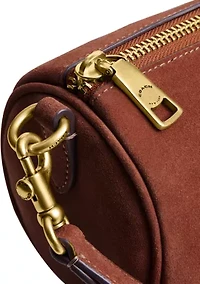 Suede Barrel Bag