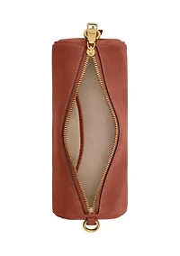 Suede Barrel Bag