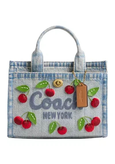 Cargo Tote Bag with Cherry Embroidery