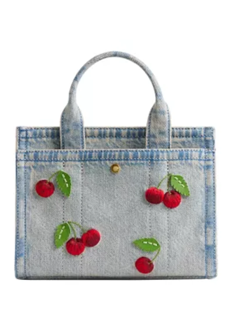 Cargo Tote Bag with Cherry Embroidery