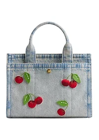 Cargo Tote Bag with Cherry Embroidery