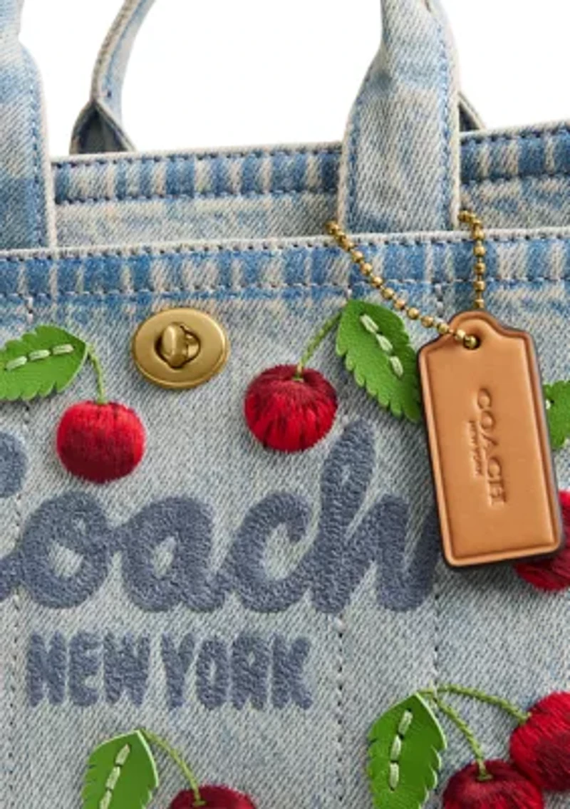 Cargo Tote Bag with Cherry Embroidery
