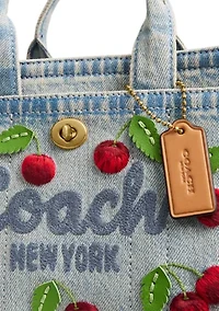 Cargo Tote Bag with Cherry Embroidery