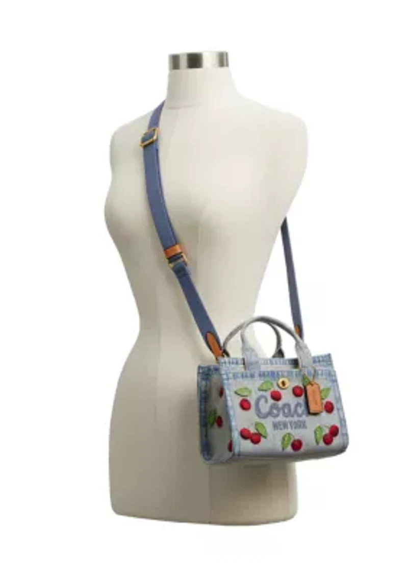 Cargo Tote Bag with Cherry Embroidery