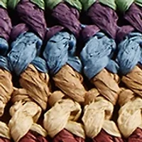 Large Weave Straw Kisslock Frame Bag