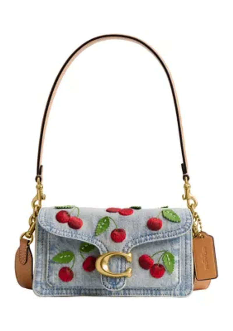 Tabby Shoulder Bag with Cherry Embroidery