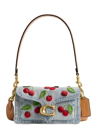 Tabby Shoulder Bag with Cherry Embroidery