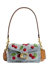 Tabby Shoulder Bag with Cherry Embroidery