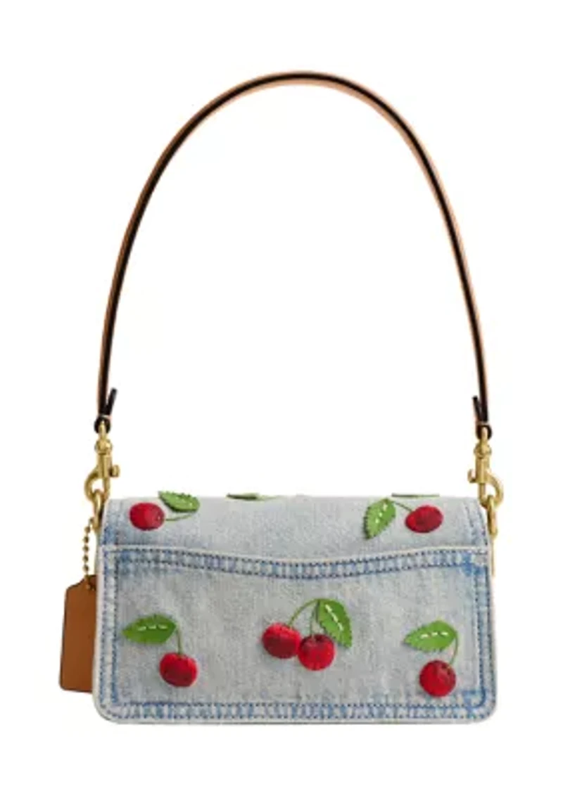Tabby Shoulder Bag with Cherry Embroidery