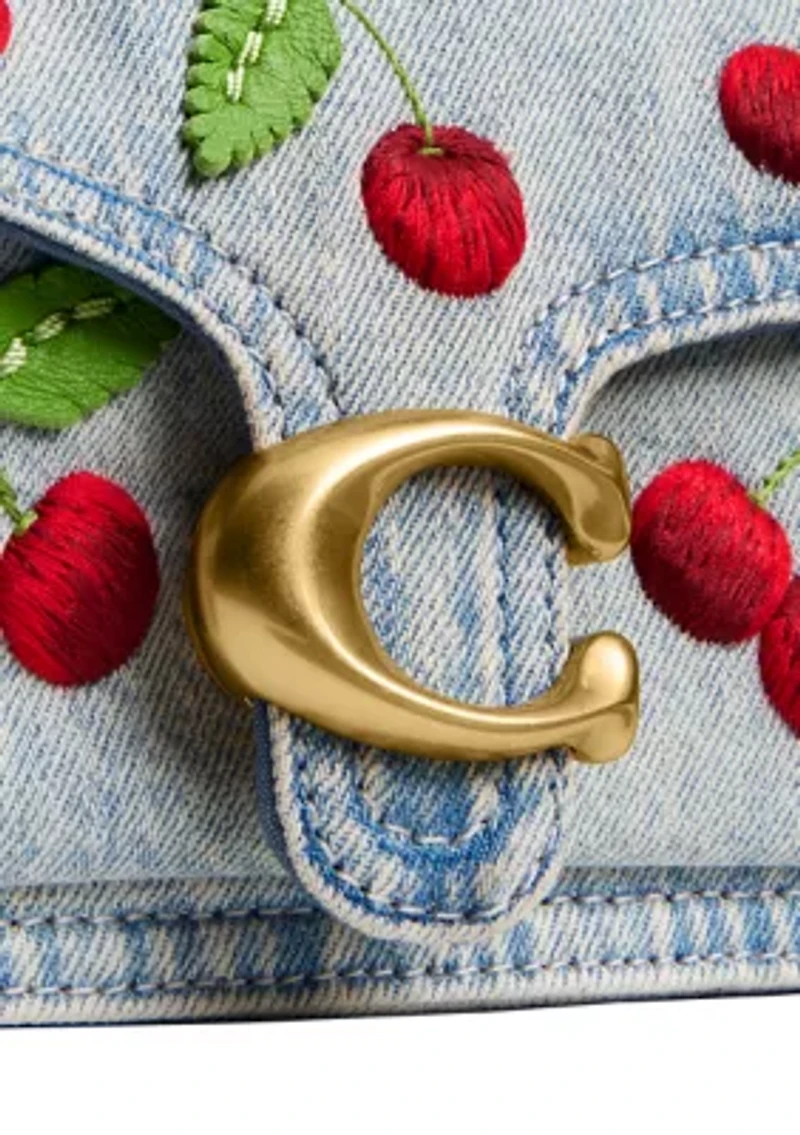 Tabby Shoulder Bag with Cherry Embroidery