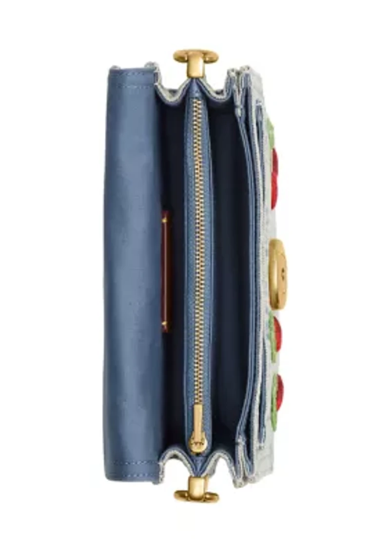 Tabby Shoulder Bag with Cherry Embroidery