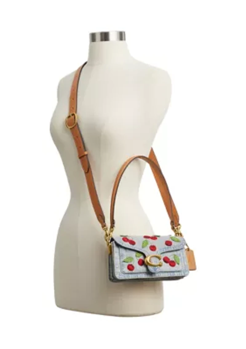 Tabby Shoulder Bag with Cherry Embroidery