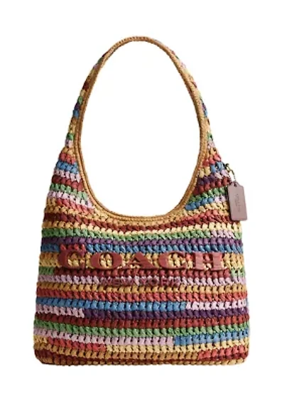 Large Weave Straw Brooklyn Shoulder Bag