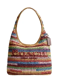 Large Weave Straw Brooklyn Shoulder Bag