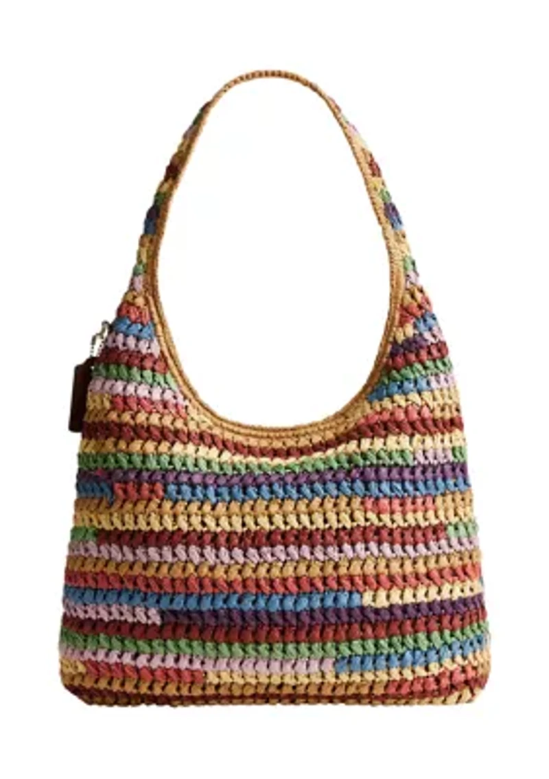 Large Weave Straw Brooklyn Shoulder Bag