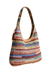 Large Weave Straw Brooklyn Shoulder Bag