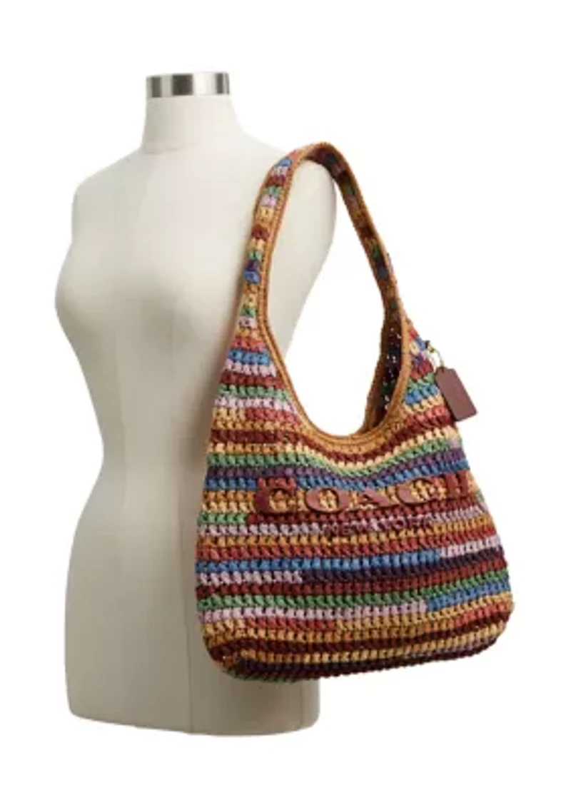 Large Weave Straw Brooklyn Shoulder Bag