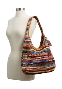 Large Weave Straw Brooklyn Shoulder Bag