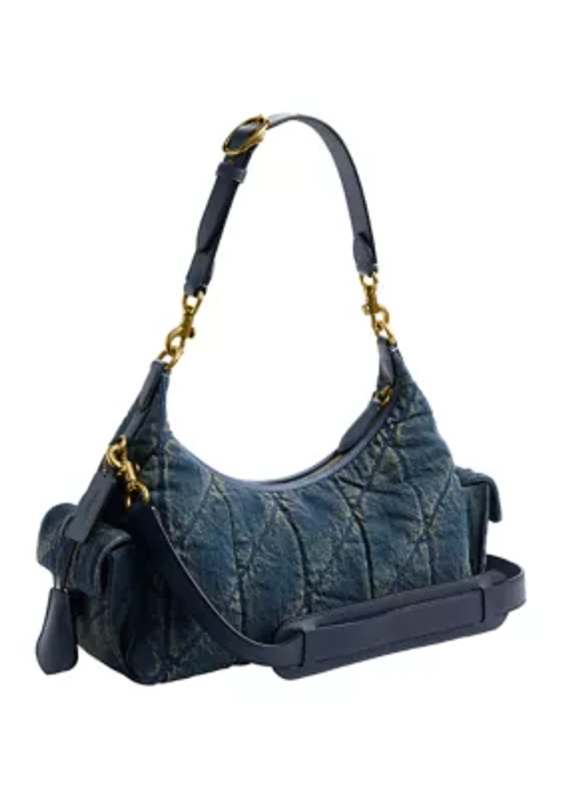 Pocket Juliet Bag in Quilted Cotton Denim