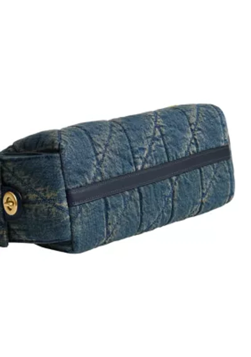 Pocket Juliet Bag in Quilted Cotton Denim